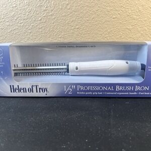 Helen of Troy 1512 Curling Brush Iron White Mini 1/2" Barrel Hair Styling - New